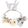 Korean-style realistic flower wreath, beige flower headband, simple semi-ring ribbon headband, forest-themed flower fairy headwear Item Picture